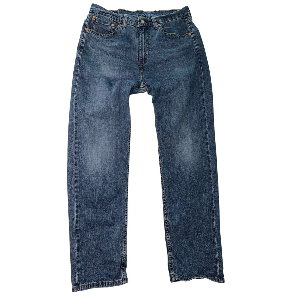 Levis 505 Regular Fit Jeans Mens 32x30 Blue Medium Wash Straight Leg Denim